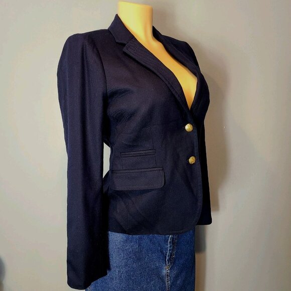 J.CREW Schoolboy Blazer Sz 4 Navy Blue NEW Career Preppy Wool Old Money Heritage - Picture 3 of 10